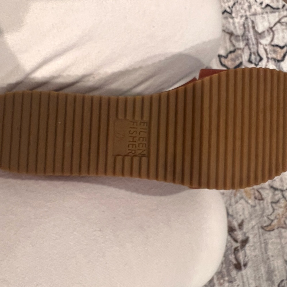 Eileen Fisher Brown Crisscross Nubuck Leather  Wedge Sandals - Picture 9 of 16
